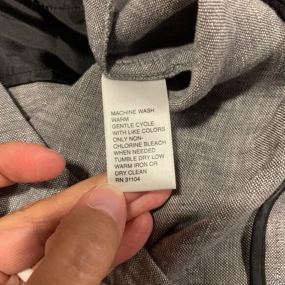 Madison Womens Gray Wide Leg Office Dress Linen Pants 14 Resort Vacation NWT - Picture 4 of 7